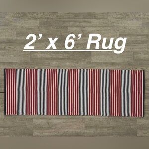 REDUCED PRICE Split P Hudson Stripe Rug 2’ x 6’, Red White & Blue, Brand New-USA